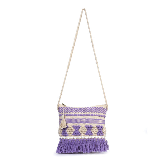 Cotton Bohemian Bag, Sling Bag for Girls and Women Handmade Cotton Purse- HB10055-1