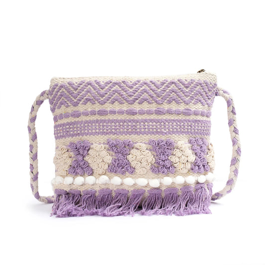 Cotton Bohemian Bag, Sling Bag for Girls and Women Handmade Cotton Purse- HB10055