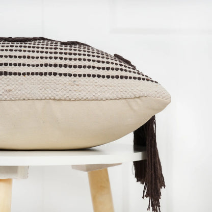 Luxury Handloom Cotton Cushion Cover - 16x16 Inch | Artisan-Woven Decorative Pillow Cover- CC12