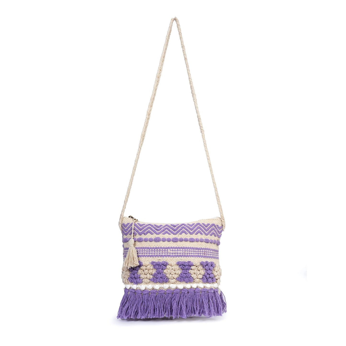 Cotton Bohemian Bag, Sling Bag for Girls and Women Handmade Cotton Purse- HB10055-1