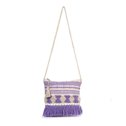 Cotton Bohemian Bag, Sling Bag for Girls and Women Handmade Cotton Purse- HB10055-1