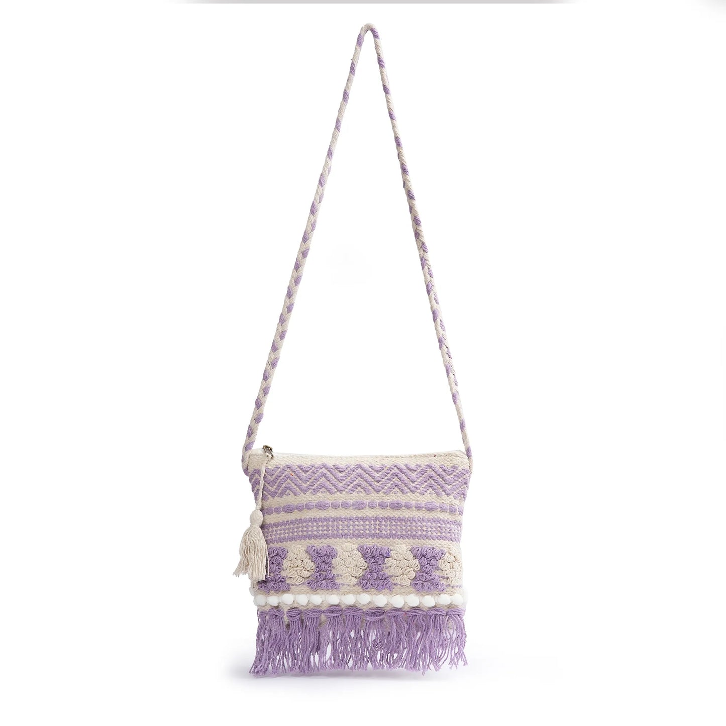 Cotton Bohemian Bag, Sling Bag for Girls and Women Handmade Cotton Purse- HB10055