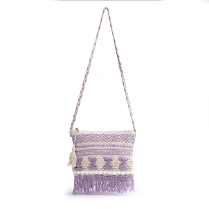 Cotton Bohemian Bag, Sling Bag for Girls and Women Handmade Cotton Purse- HB10055