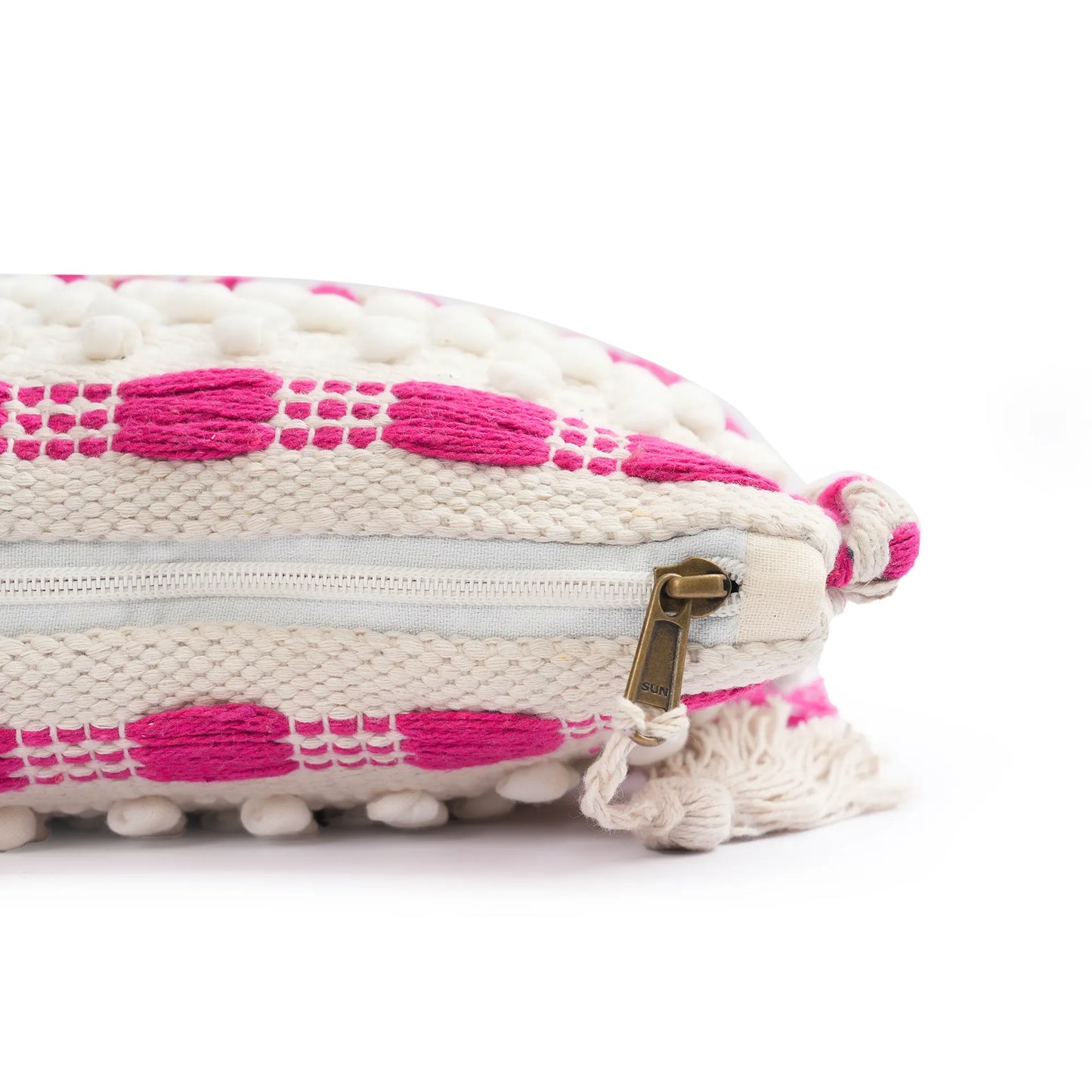 Cotton Bohemian Bag, Sling Bag for Girls and Women Handmade Cotton Purse, Pink- HB10053
