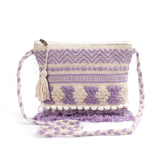 Cotton Bohemian Bag, Sling Bag for Girls and Women Handmade Cotton Purse- HB10055