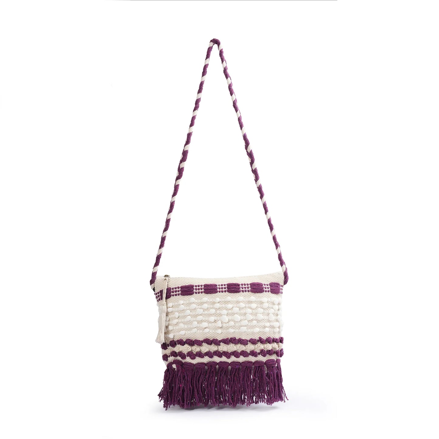 Cotton Bohemian Bag, Sling Bag for Girls and Women Handmade Cotton Purse- HB10056