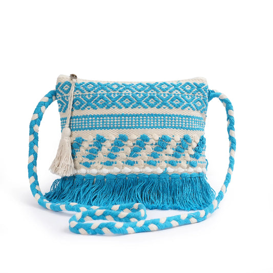Cotton Bohemian Bag, Sling Bag for Girls and Women Handmade Cotton Purse- HB10057