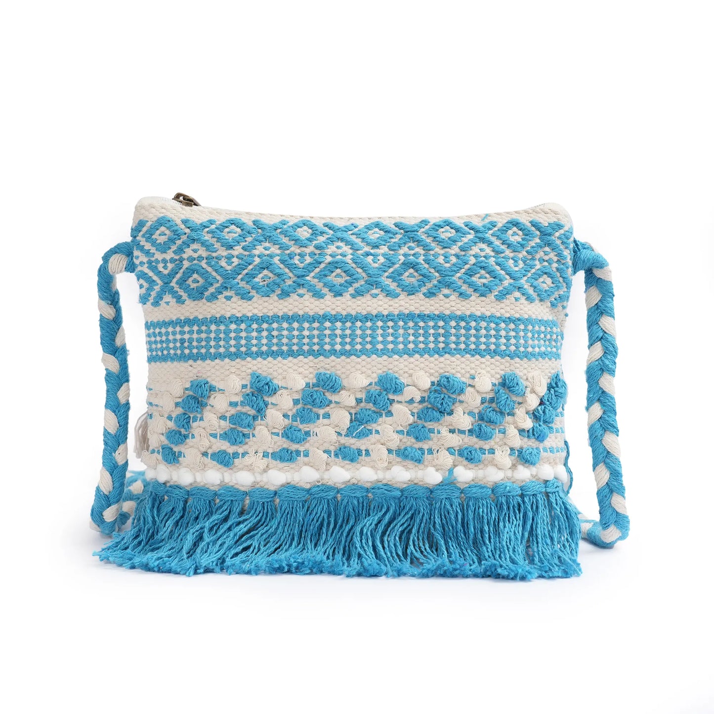 Cotton Bohemian Bag, Sling Bag for Girls and Women Handmade Cotton Purse- HB10057
