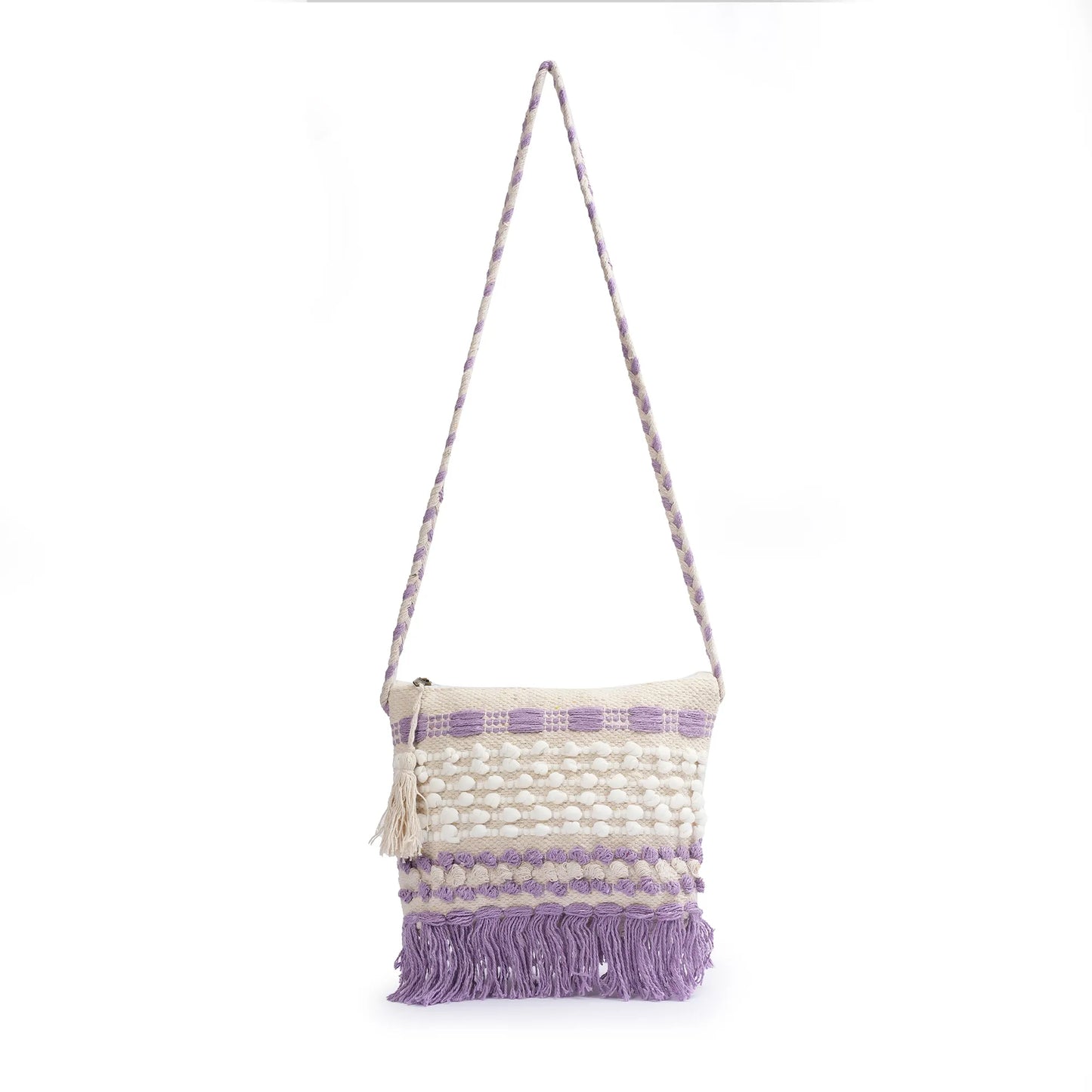 Cotton Bohemian Bag, Sling Bag for Girls and Women Handmade Cotton Purse - HB10059