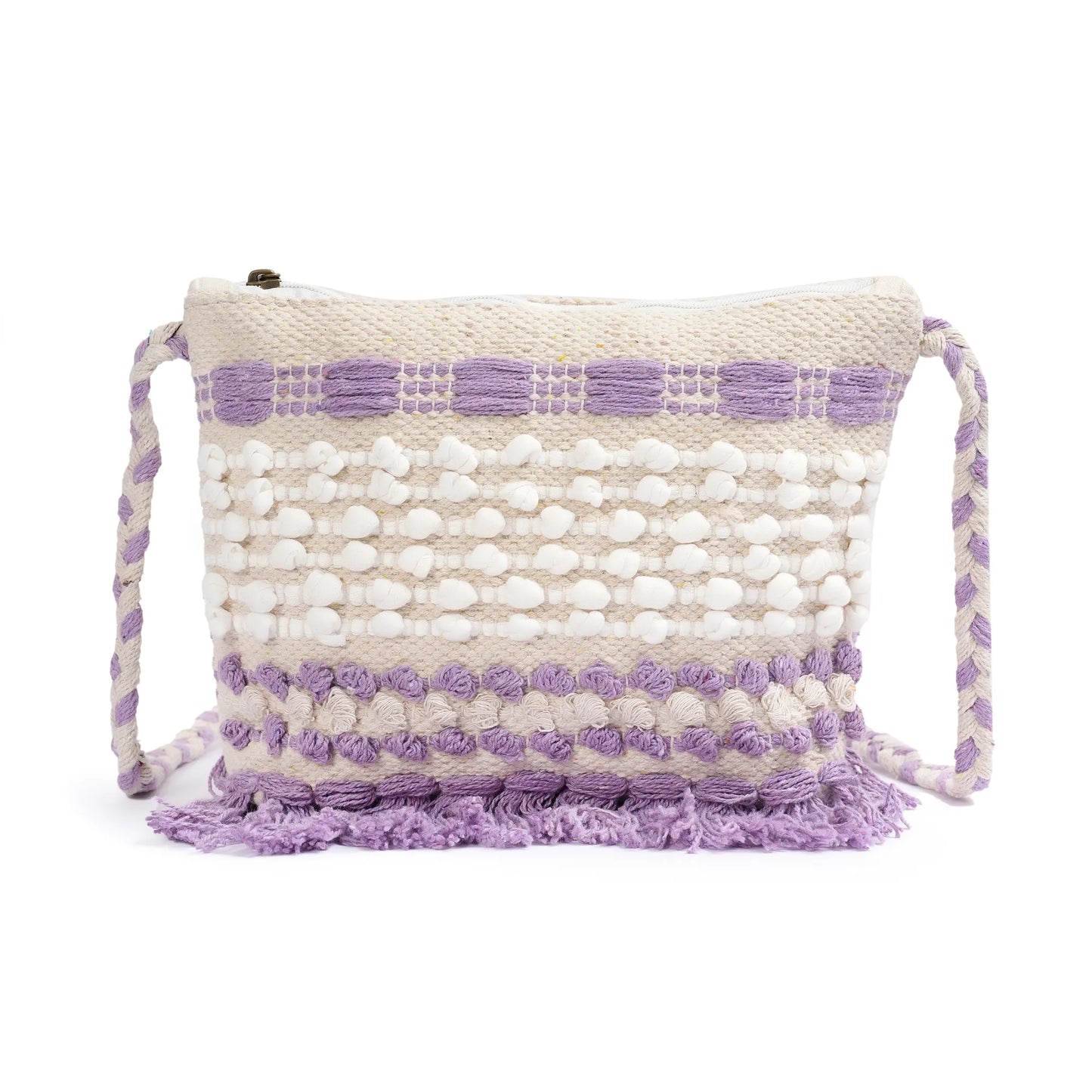 Cotton Bohemian Bag, Sling Bag for Girls and Women Handmade Cotton Purse - HB10059