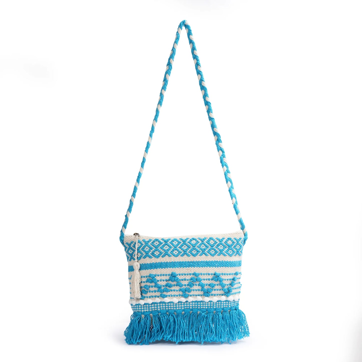 Cotton Bohemian Bag, Sling Bag for Girls and Women Handmade Cotton Purse - HB10060