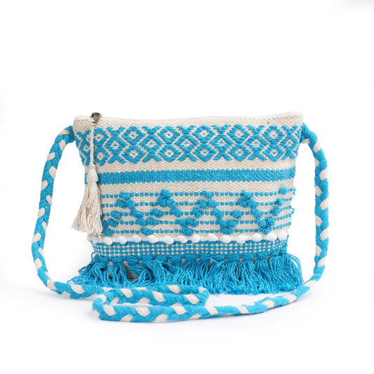 Cotton Bohemian Bag, Sling Bag for Girls and Women Handmade Cotton Purse - HB10060