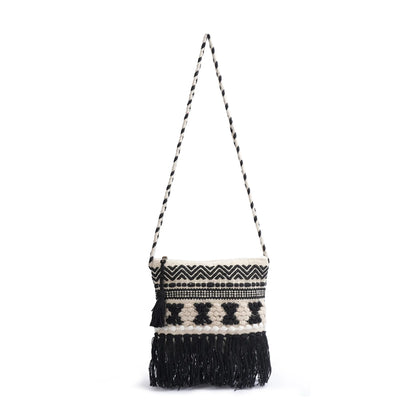 Cotton Bohemian Bag, Sling Bag for Girls and Women Handmade Cotton Purse - HB10062