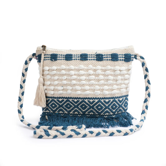 Cotton Bohemian Bag, Sling Bag for Girls and Women Handmade Cotton Purse - HB10064