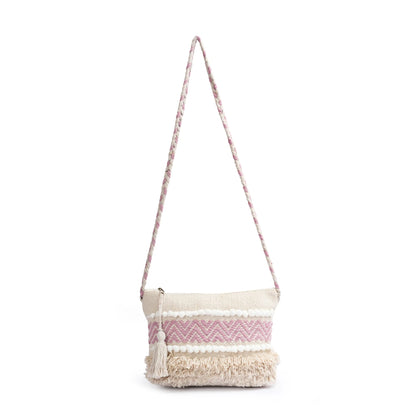 Cotton Bohemian Bag, Sling Bag for Girls and Women Handmade Cotton Purse - HB10065