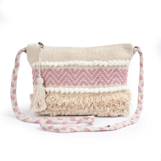 Cotton Bohemian Bag, Sling Bag for Girls and Women Handmade Cotton Purse - HB10065