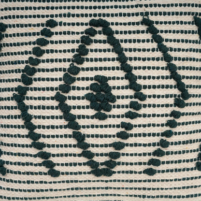 Luxury Handloom Cotton Cushion Cover - 16x16 Inch | Artisan-Woven Decorative Pillow Cover- CC13