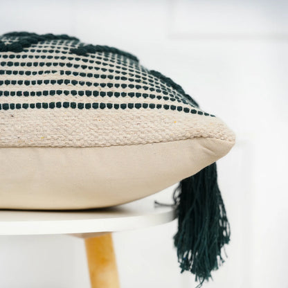 Luxury Handloom Cotton Cushion Cover - 16x16 Inch | Artisan-Woven Decorative Pillow Cover- CC13