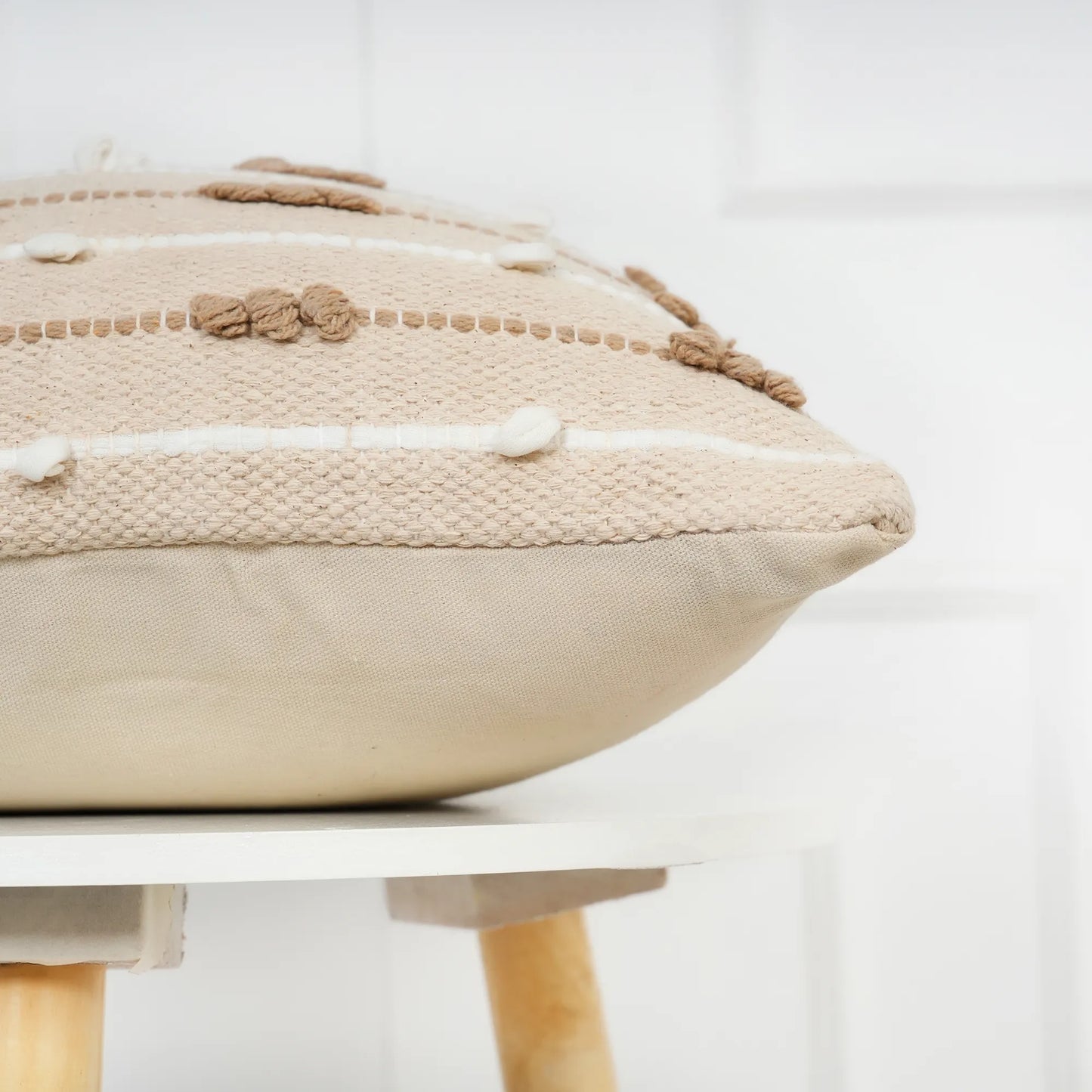 Luxury Handloom Cotton Cushion Cover - 16x16 Inch | Artisan-Woven Decorative Pillow Cover- CC14