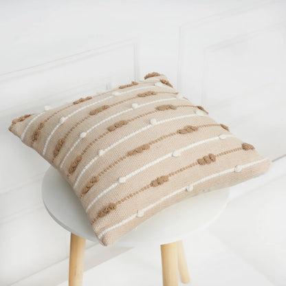 Luxury Handloom Cotton Cushion Cover - 16x16 Inch | Artisan-Woven Decorative Pillow Cover- CC14