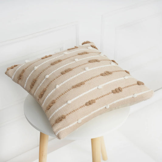 Luxury Handloom Cotton Cushion Cover - 16x16 Inch | Artisan-Woven Decorative Pillow Cover- CC14