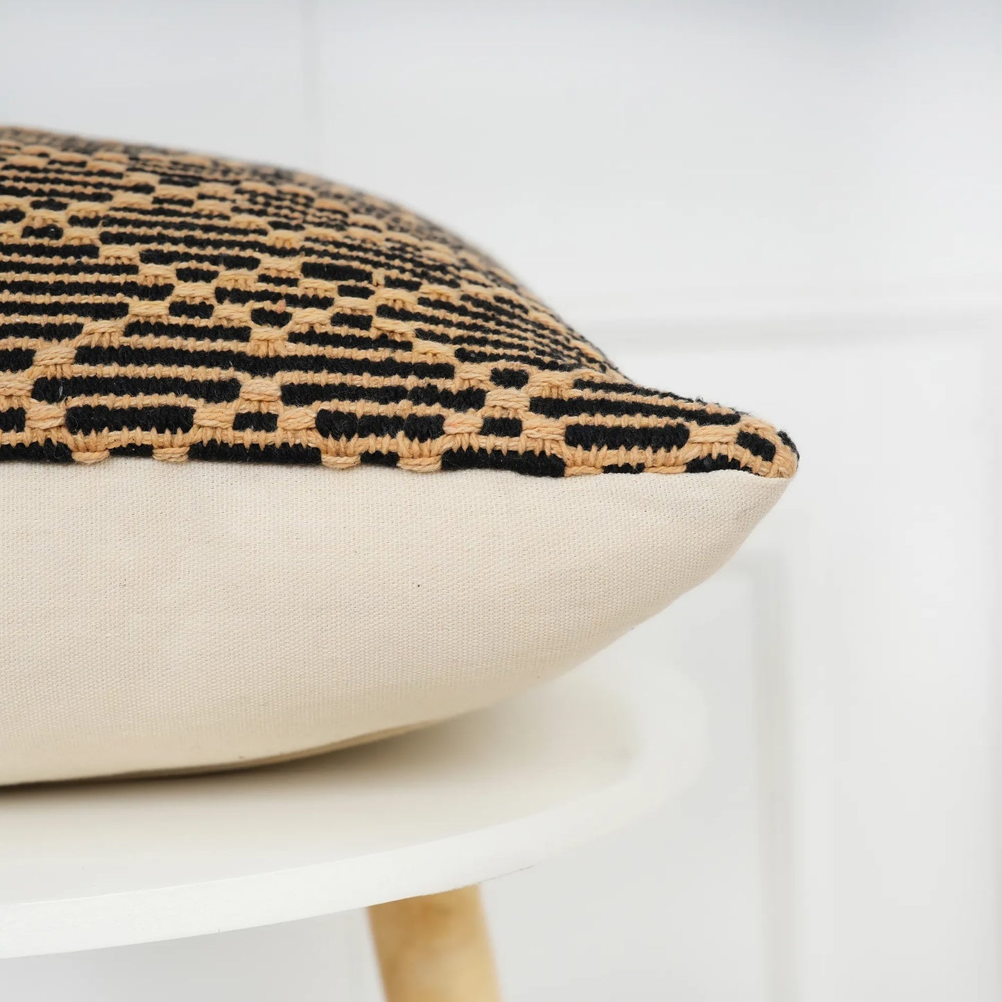 Luxury Handloom Cotton Cushion Cover - 16x16 Inch | Artisan-Woven Decorative Pillow Cover- CC15