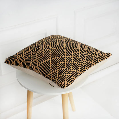 Luxury Handloom Cotton Cushion Cover - 16x16 Inch | Artisan-Woven Decorative Pillow Cover- CC15