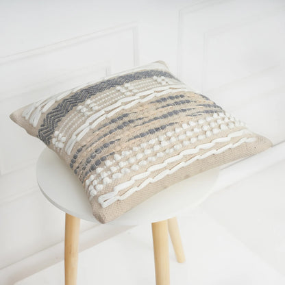 Luxury Handloom Cotton Cushion Cover - 16x16 Inch | Artisan-Woven Decorative Pillow Cover- CC16
