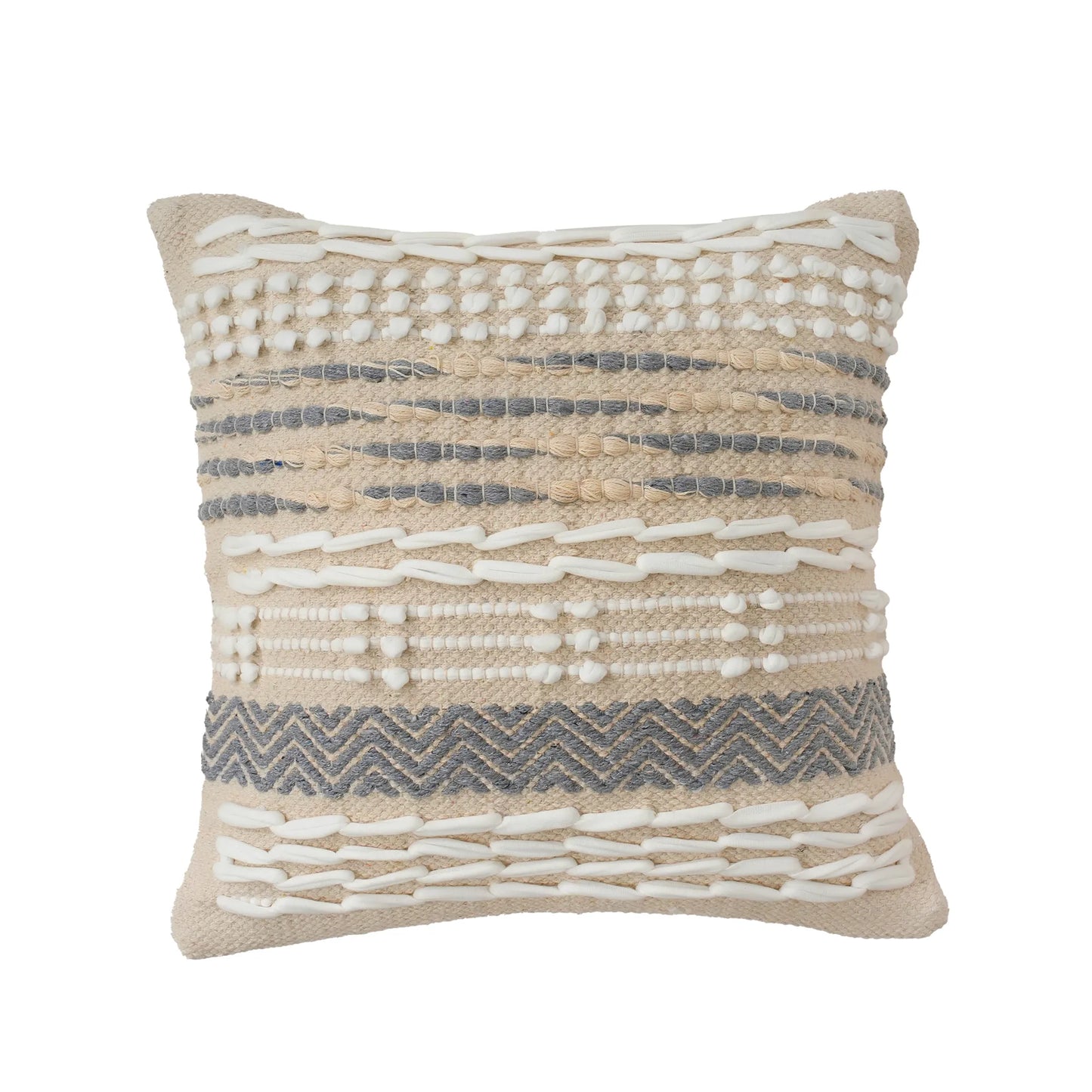 Luxury Handloom Cotton Cushion Cover - 16x16 Inch | Artisan-Woven Decorative Pillow Cover- CC16