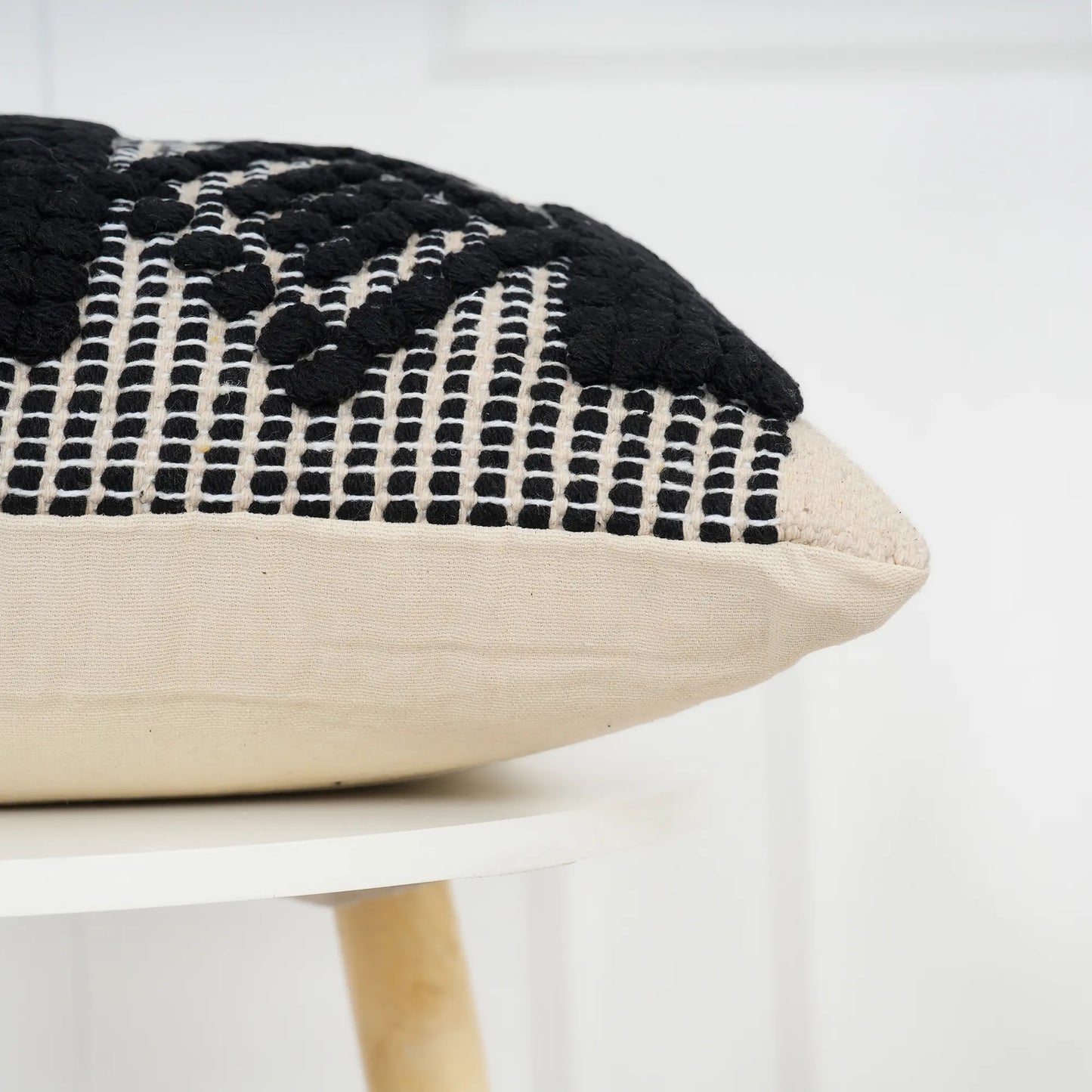 Luxury Handloom Cotton Cushion Cover - 16x16 Inch | Artisan-Woven Decorative Pillow Cover- CC07