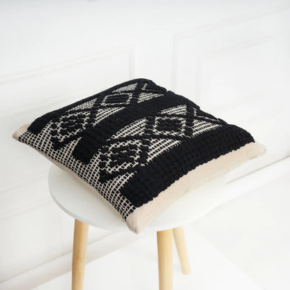 Luxury Handloom Cotton Cushion Cover - 16x16 Inch | Artisan-Woven Decorative Pillow Cover- CC07