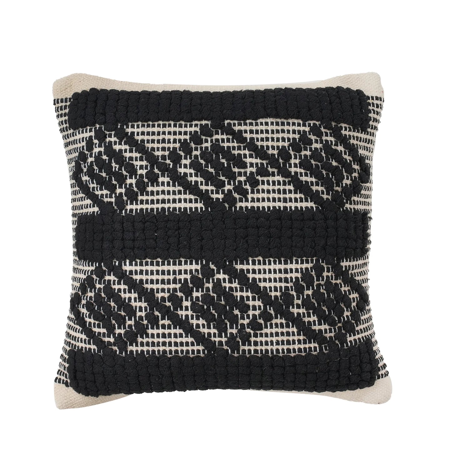 Luxury Handloom Cotton Cushion Cover - 16x16 Inch | Artisan-Woven Decorative Pillow Cover- CC07