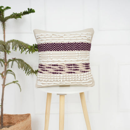 Luxury Handloom Cotton Cushion Cover - 16x16 Inch | Artisan-Woven Decorative Pillow Cover- CC08