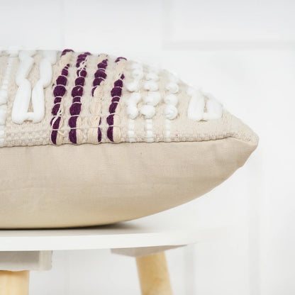 Luxury Handloom Cotton Cushion Cover - 16x16 Inch | Artisan-Woven Decorative Pillow Cover- CC08