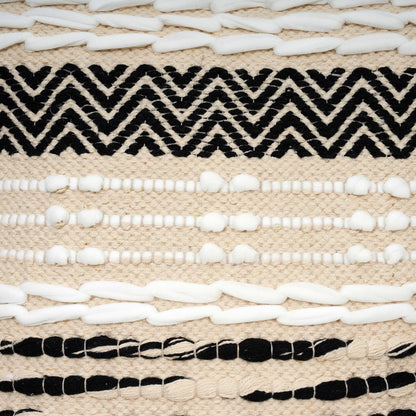 Luxury Handloom Cotton Cushion Cover - 16x16 Inch | Artisan-Woven Decorative Pillow Cover- CC09