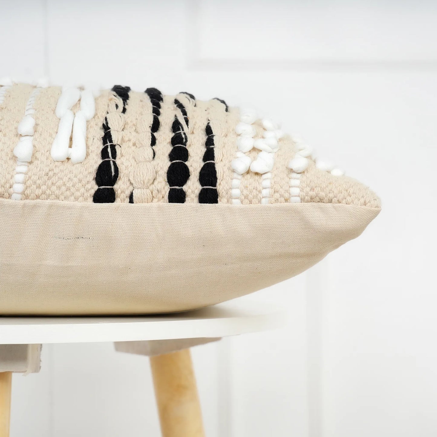 Luxury Handloom Cotton Cushion Cover - 16x16 Inch | Artisan-Woven Decorative Pillow Cover- CC09