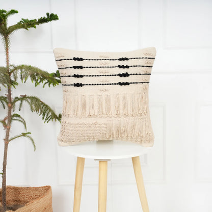 Luxury Handloom Cotton Cushion Cover - 16x16 Inch | Artisan-Woven Decorative Pillow Cover- CC10