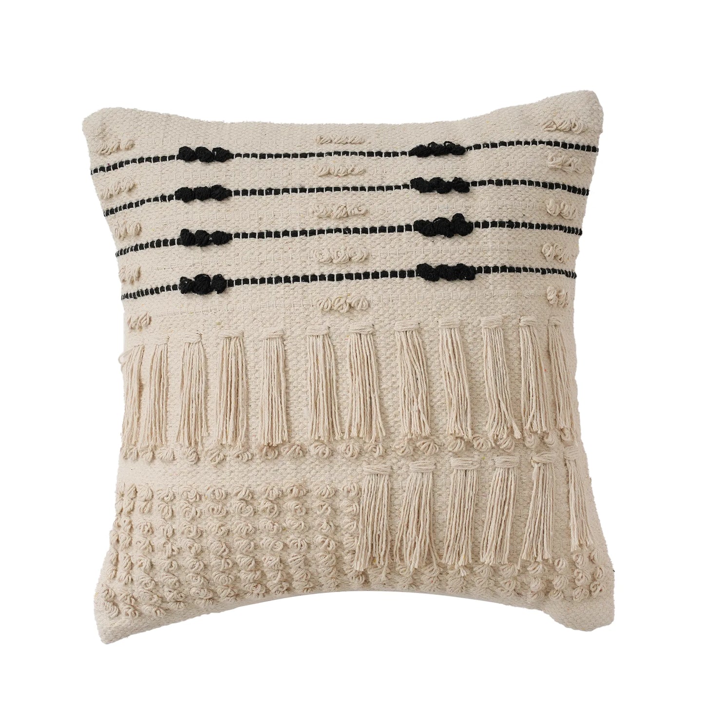 Luxury Handloom Cotton Cushion Cover - 16x16 Inch | Artisan-Woven Decorative Pillow Cover- CC10