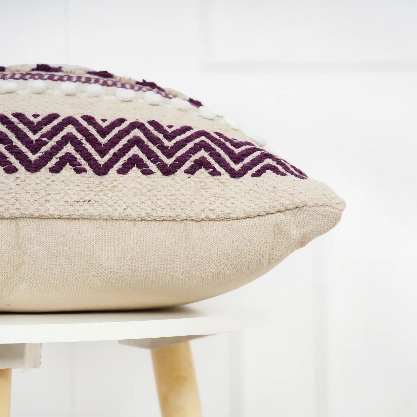 Luxury Handloom Cotton Cushion Cover - 16x16 Inch | Artisan-Woven Decorative Pillow Cover- CC03