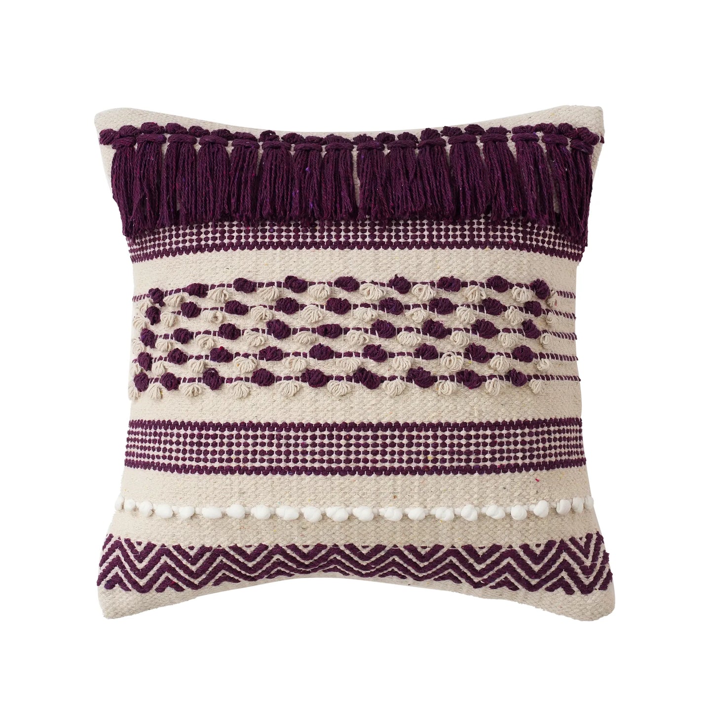 Luxury Handloom Cotton Cushion Cover - 16x16 Inch | Artisan-Woven Decorative Pillow Cover- CC03