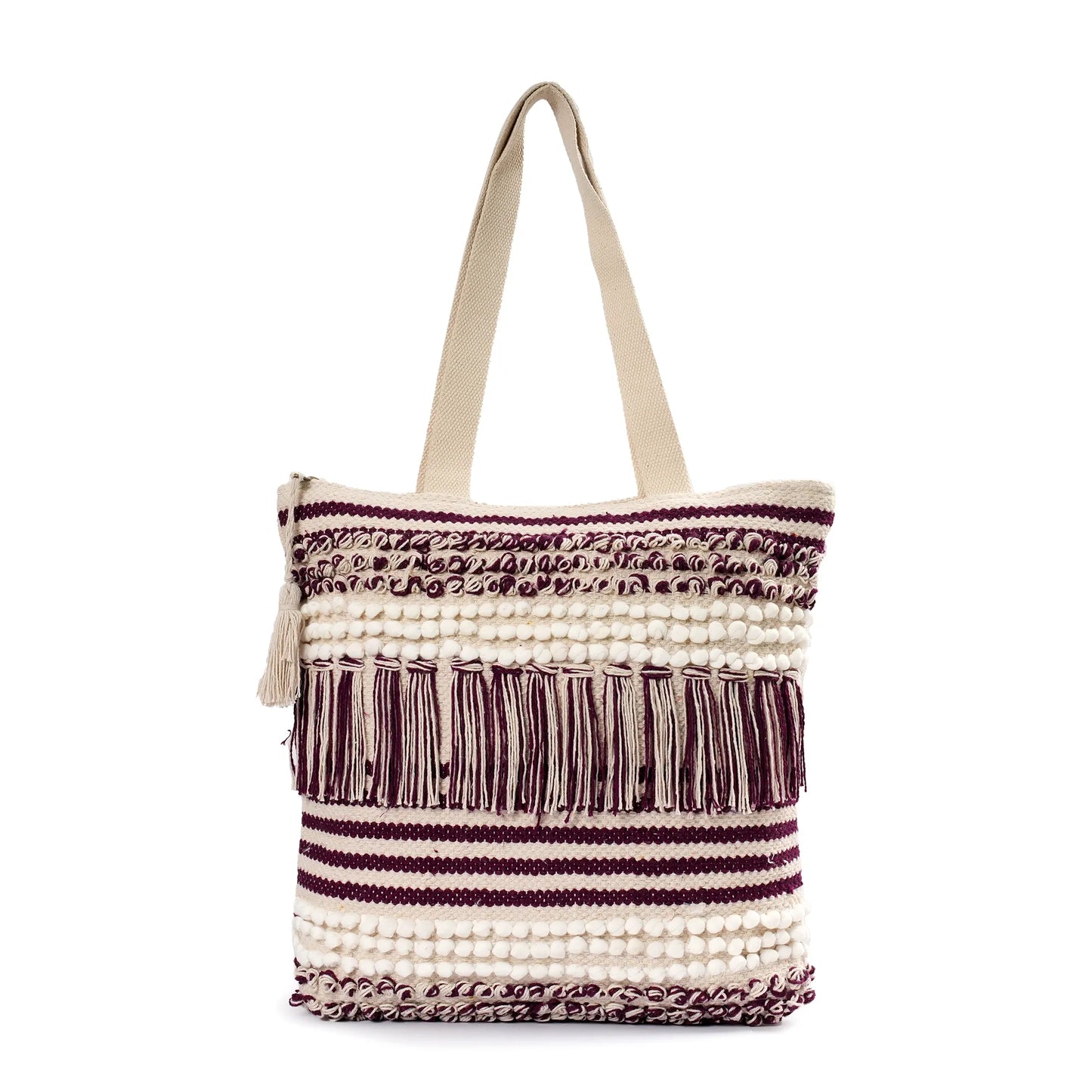 Luxury Premium Handcrafted Big Cotton Tote Bag : Spacious & Durable - TT08