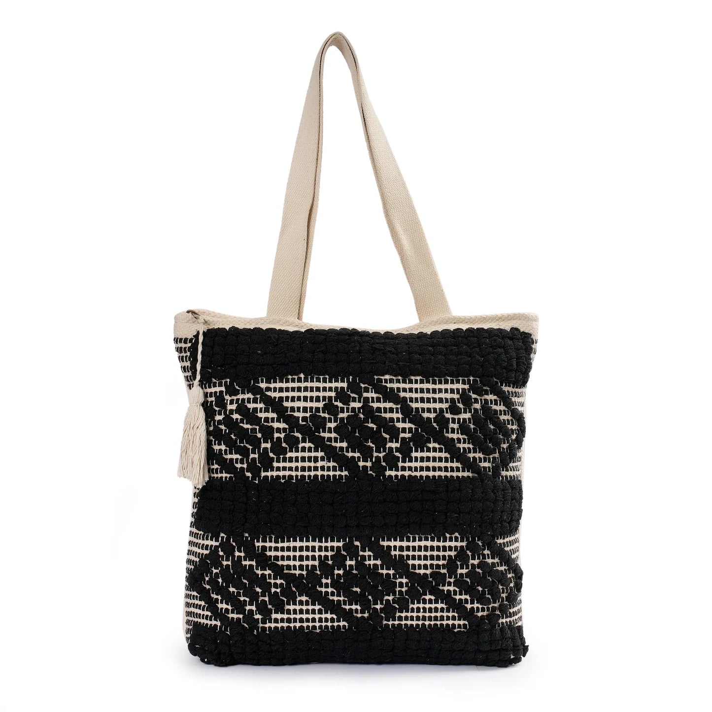 Handmade Premium Handcrafted Big Cotton Tote Bag : Spacious & Durable - TT04