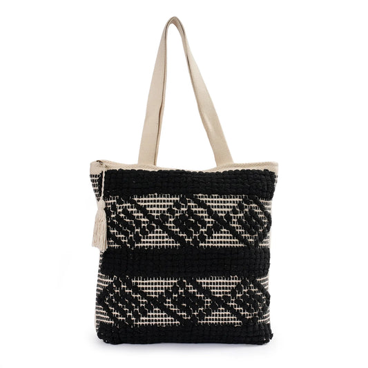 Handmade Premium Handcrafted Big Cotton Tote Bag : Spacious & Durable - TT04