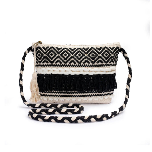 Cotton Bohemian Bag, Sling Bag for Girls and Women Handmade Cotton Purse, Ethnic Crossbody - HB1001