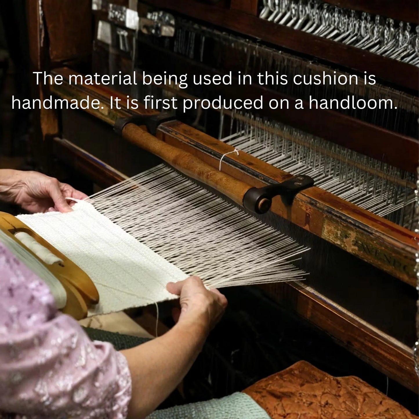 Luxury Handloom Cotton Cushion Cover - 16x16 Inch | Artisan-Woven Decorative Pillow Cover- CC15