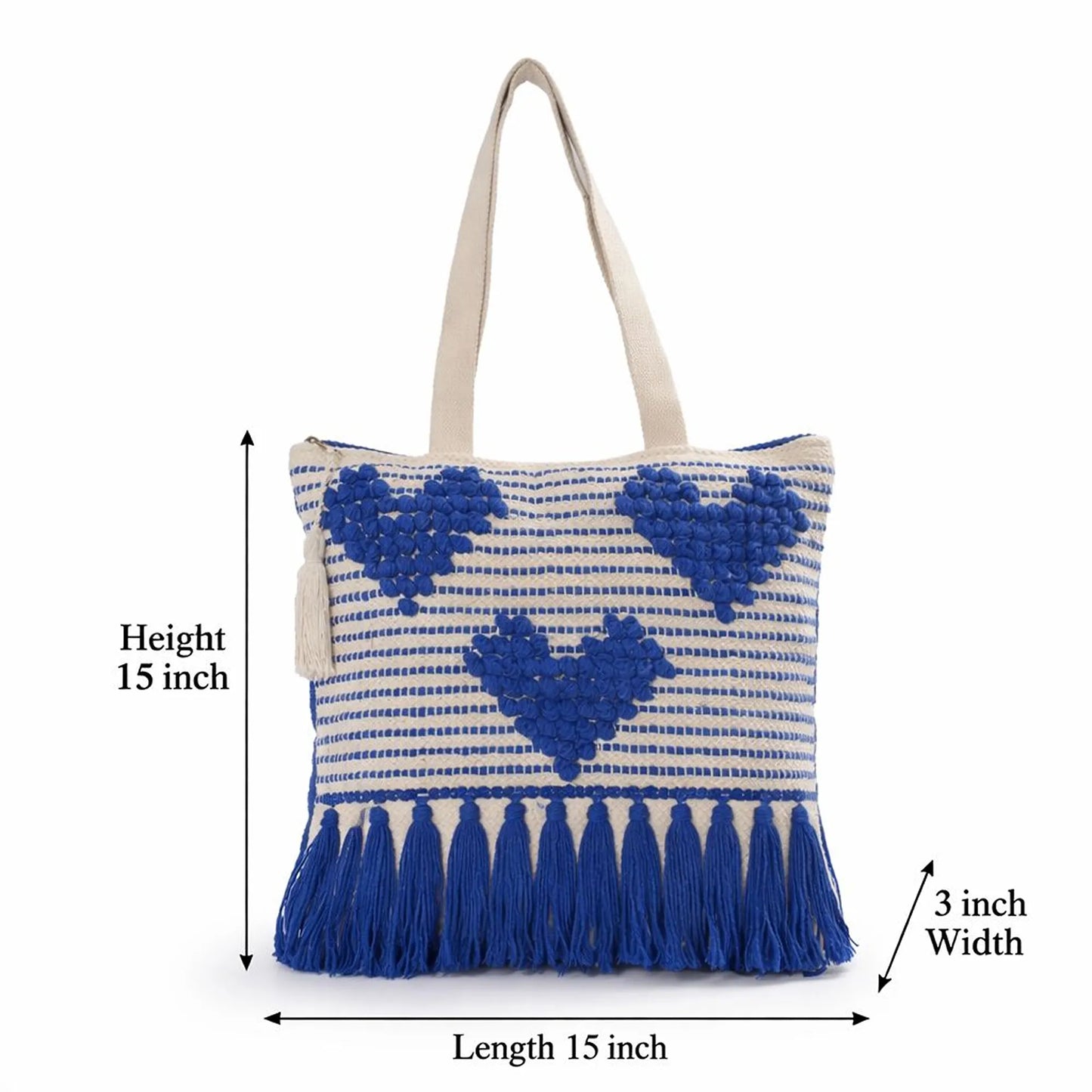 Handmade Premium Handcrafted Big Cotton Tote Bag : Spacious & Durable - TT01