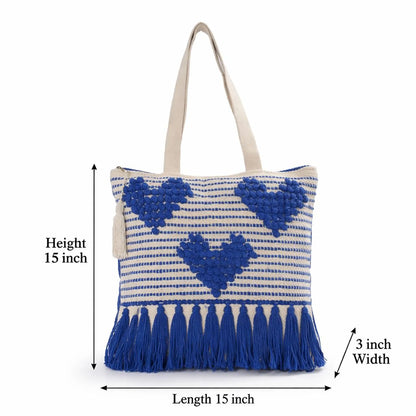 Handmade Premium Handcrafted Big Cotton Tote Bag : Spacious & Durable - TT01