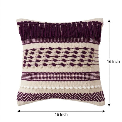 Luxury Handloom Cotton Cushion Cover - 16x16 Inch | Artisan-Woven Decorative Pillow Cover- CC03
