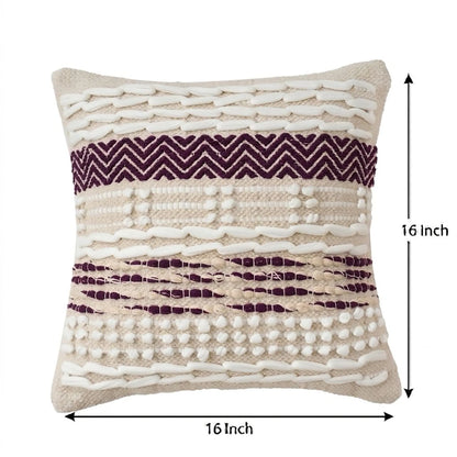 Luxury Handloom Cotton Cushion Cover - 16x16 Inch | Artisan-Woven Decorative Pillow Cover- CC08
