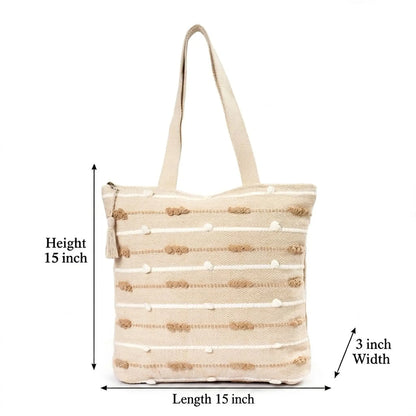 Luxury Premium Handcrafted Big Cotton Tote Bag : Spacious & Durable - TT06